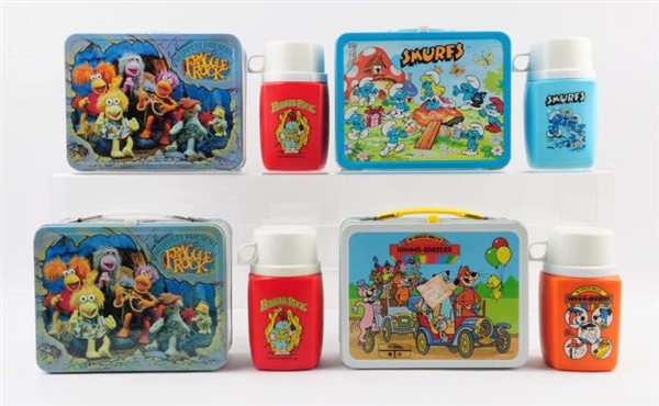 LOT OF 4: 1970S-80S LUNCHBOXES WITH THERMOSES.    