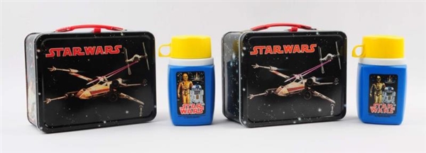 LOT OF 2: STAR WARS LUNCHBOXES AND THERMOSES.     