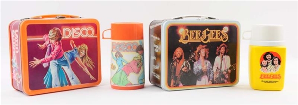 LOT OF 2: 1978 MUSIC LUNCHBOXES WITH THERMOSES.   