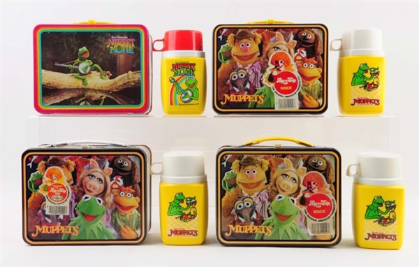 LOT OF 4: MUPPET RELATED LUNCHBOXES & THERMOSES.  