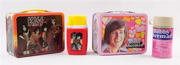 LOT OF 2: 1970S MUSIC RELATED LUNCHBOXES & THERMOS