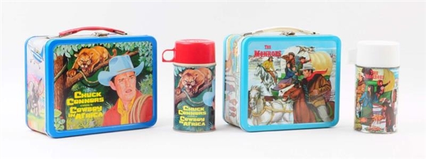 LOT OF 2: 1960 WESTERN THEMED LUNCHBOXES & THERMOS