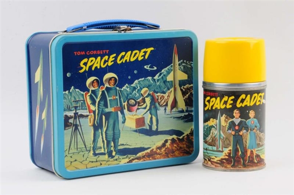 1954 TOM CORBETT SPACE CADET LUNCHBOX AND THERMOS.