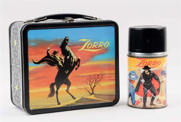 1958 ZORRO LUNCHBOX WITH THERMOS.                 