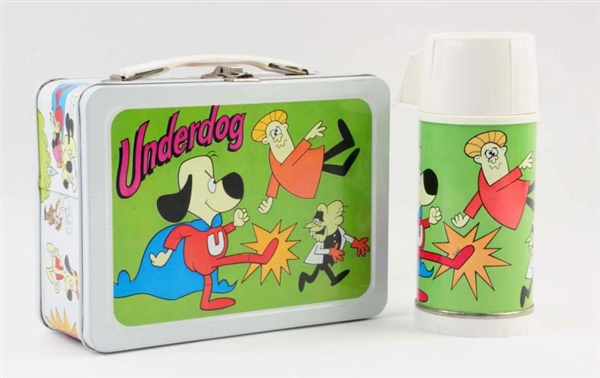 1974 UNDERDOG LUNCHBOX WITH THERMOS.              