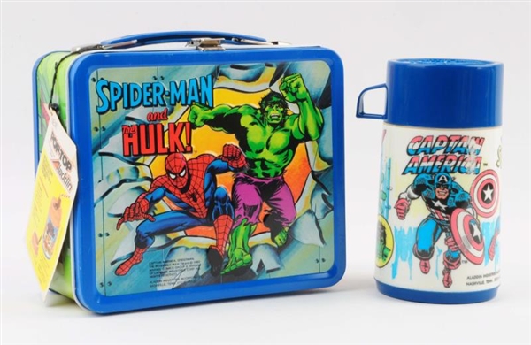 1980 SPIDER - MAN & HULK LUNCHBOX WITH THERMOS.   