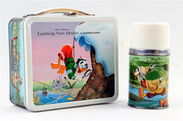 1962 LUDWIG VON DRAKE LUNCHBOX WITH THERMOS.      