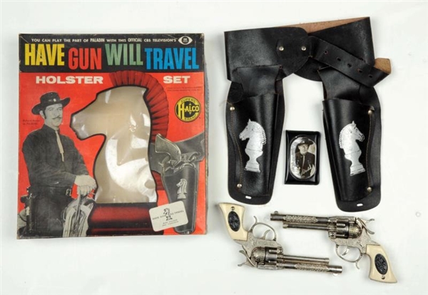 HAVE GUN WILL TRAVEL DOUBLE GUN & HOLSTER IN BOX. 