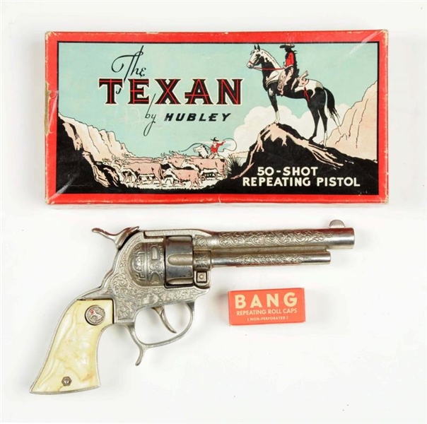 THE TEXAN GUN IN BOX BY HUBLEY.                   