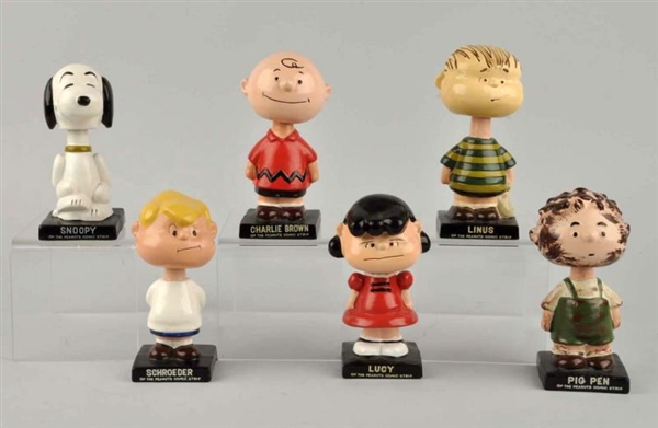 LOT OF 6: PEANUTS COMPOSITION BOBBING HEADS.      