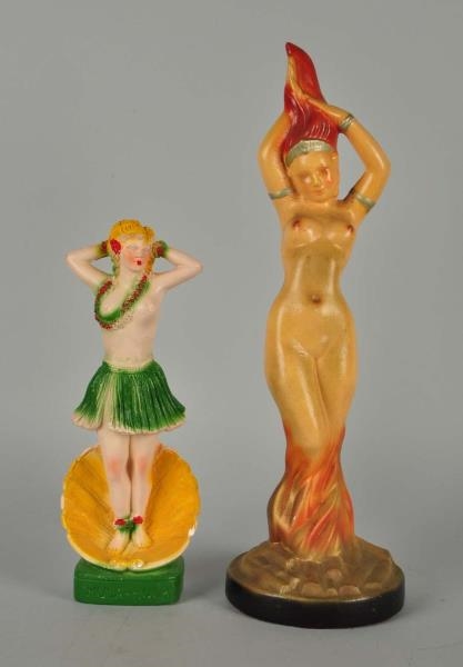 LOT OF 2: NUDE CHALK FIGURES.                     