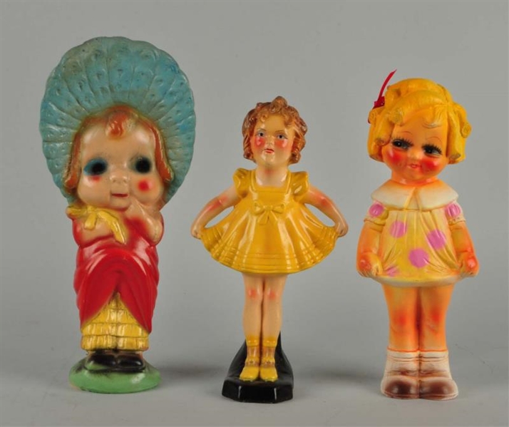 LOT OF 3: SHIRLEY TEMPLE CHALK FIGURES.           