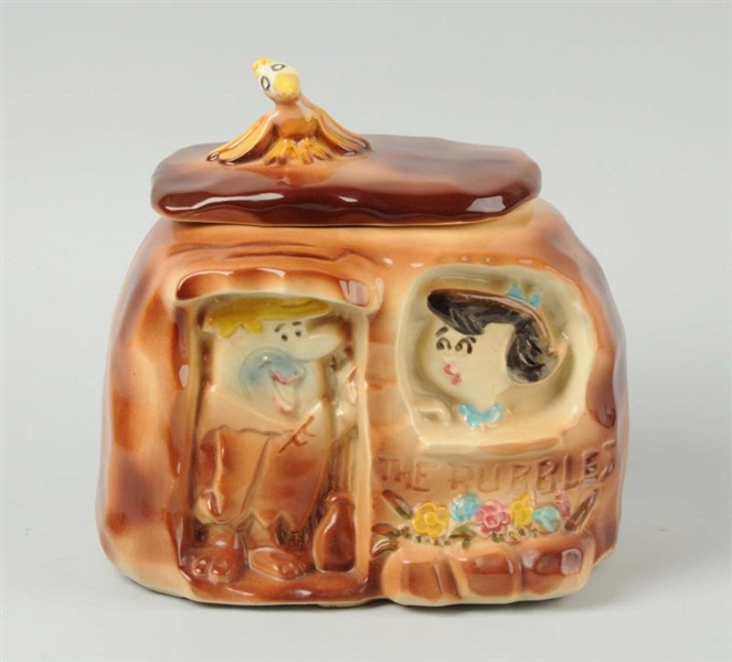 AMERICAN BISQUE THE RUBBLES HOUSE COOKIE JAR.    