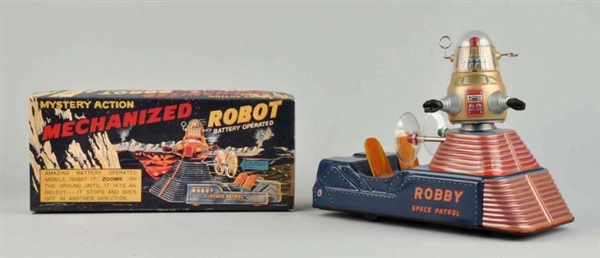 CONTEMPORARY TIN LITHO ROBBY ROBOT SPACE PATROL.  