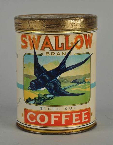 COFFEE TIN "SWALLOW COFFEE" WITH A BIRD           
