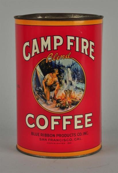 COFFEE TIN "CAMP FIRE"                            