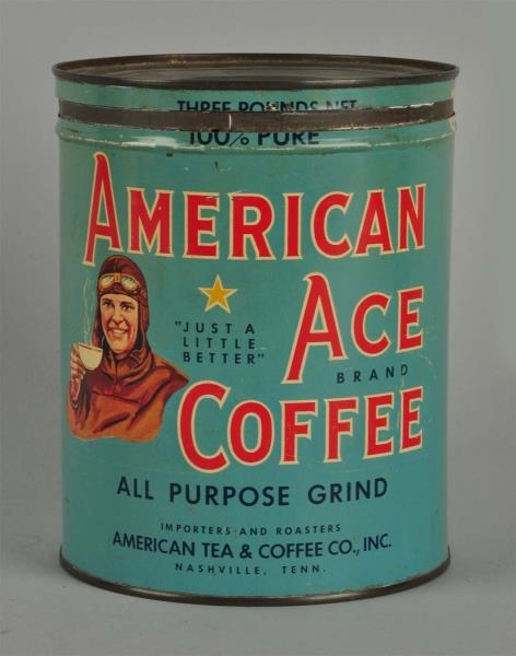COFFEE TIN " AMERICAN ACE COFFEE"                 