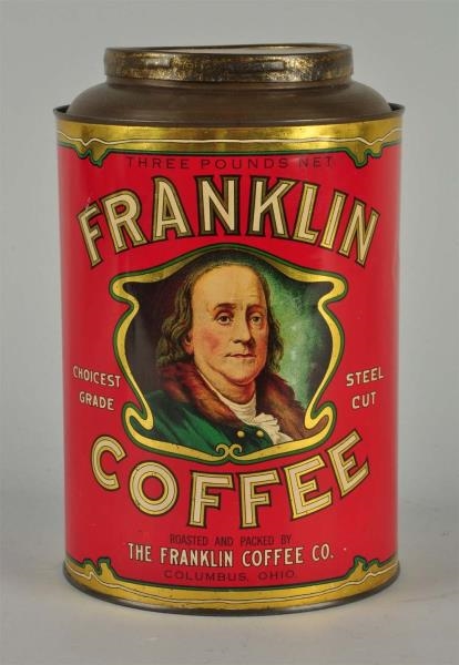 FRANKLIN COFFEE TIN                               