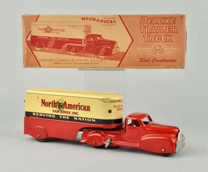 MARX PRESSED STEEL TIN LITHO DELUXE TRAILER TRUCK.