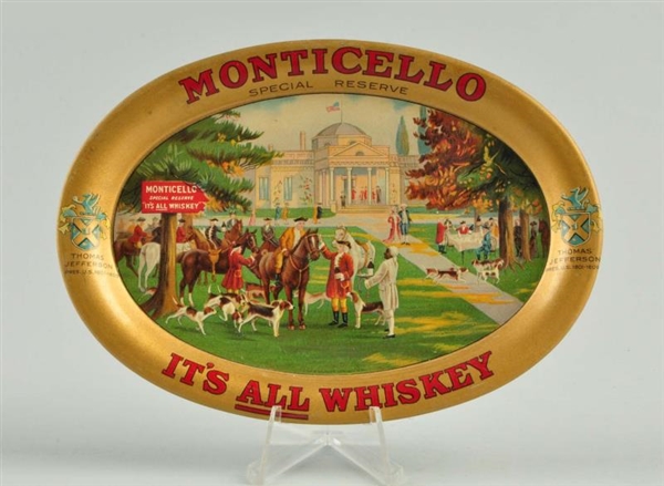 TIN "MONTICELLO SPECIAL RESERVE" ADVERTISING PLATE