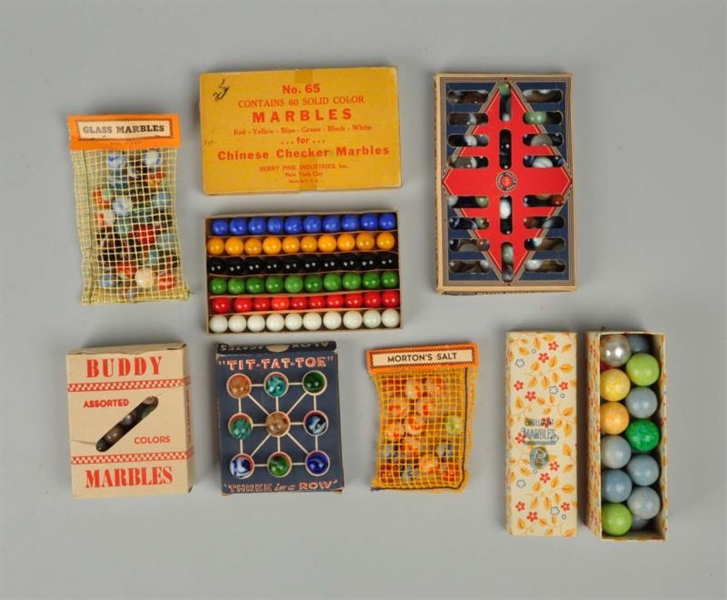 LOT OF 7: MARBLE PACKS.                           