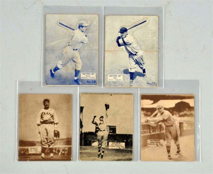 LOT OF 5:1934 BATTER-UP BASEBALL CARDS.           
