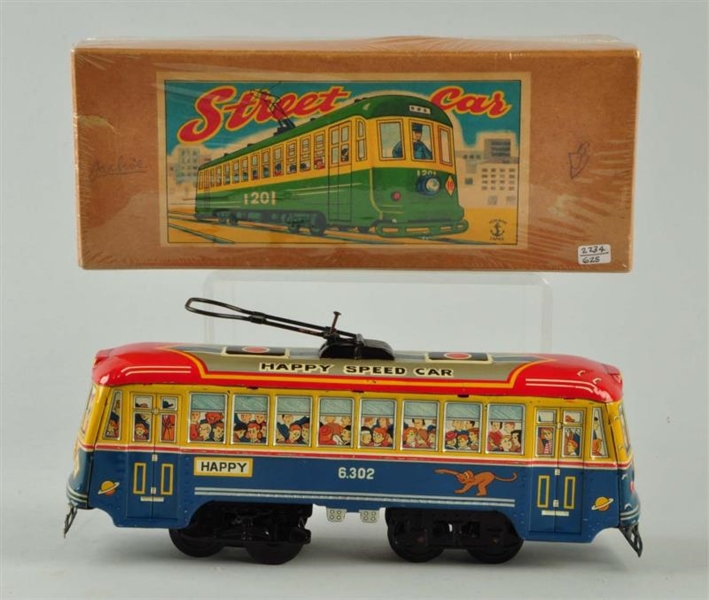 JAPANESE TIN TOY TROLLEY BUS                      