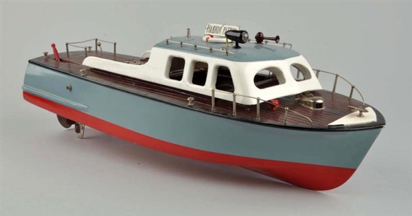 JAP. BATTERY-OPERATED WOODEN HARBOR PATROL BOAT.  