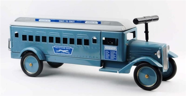 1930S KEYSTONE PRESSED STEEL SIT-N-RIDE BUS.     