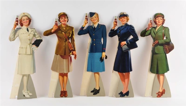 LOT OF 5: COCA COLA SERVICE GIRL DIE CUT STAND UPS