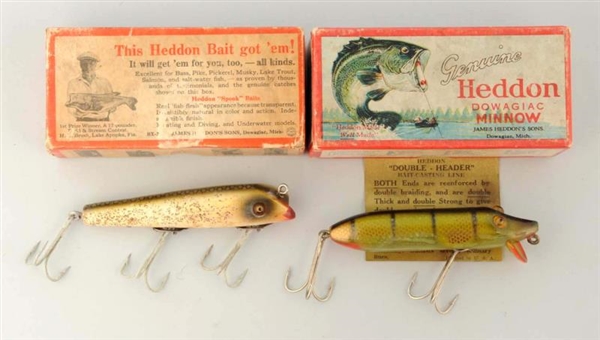 LOT OF 2: HEDDON BAITS IN CORRECT BOXES.          