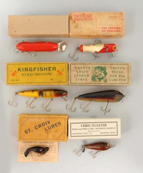 LOT OF 6:  ASSORTED FISHING LURES IN BOXES        
