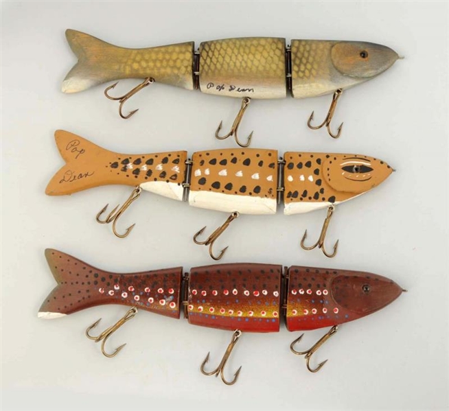 LOT OF 3: POP DEAN MUSKY BAITS, GREAT COLORS.     