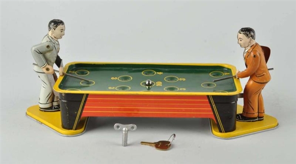 RANGER STEEL TIN LITHO WIND-UP POOL PLAYERS TOY.  