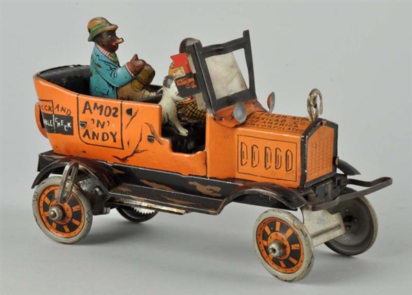 MARX TIN LITHO WIND-UP AMOS "N" ANDY TAXI CAB TOY.