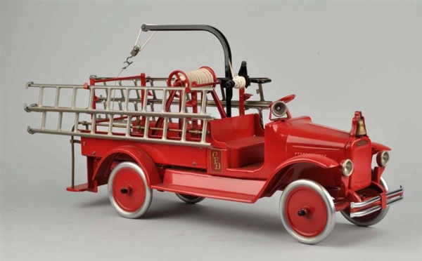 1920S BUDDY L CUSTOM HOOK & LADDER FIRE TRUCK.   