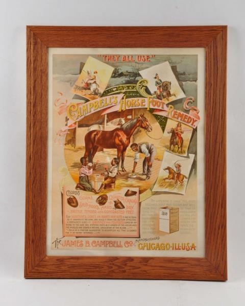 CAMPBELLS HORSE FOOT REMEDY ADVERSTISING SIGN.   