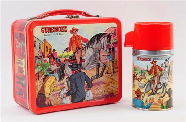 LOT OF 2: GUNSMOKE LUNCHBOX WITH THERMOS.         