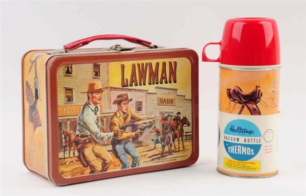 LOT OF 2: LAWMAN LUNCHBOX WITH THERMOS.           