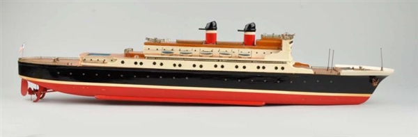 LARGE JAPANESE WOODEN BATTERY OPERATED OCEAN LINER