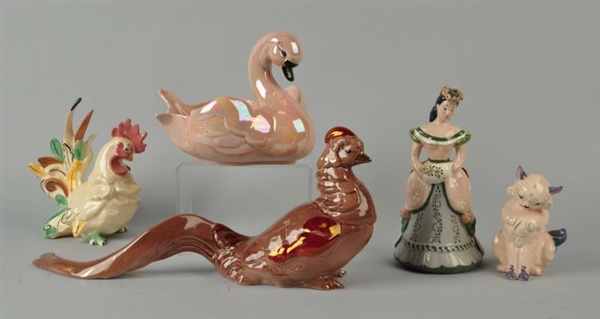 LOT OF 5: KAY FINCH POTTERY FIGURES.              