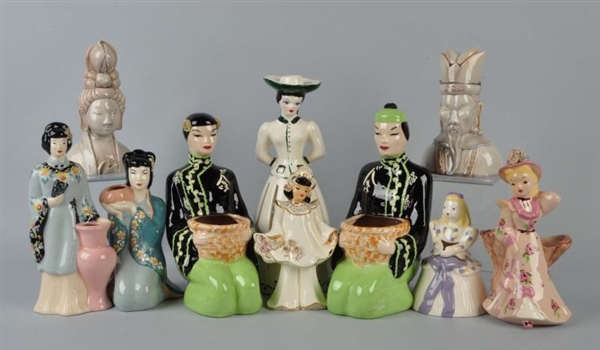 LOT OF 10: CALIFORNIA POTTERY FIGURES.            