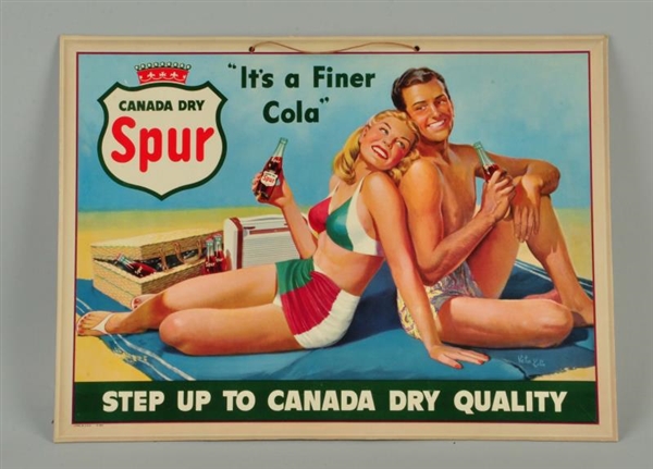 1950S EASEL BACK SPUR SODA ADVERTISING SIGN.      