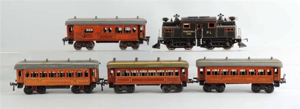 BING 1-GAUGE PL LOCO WITH 4 PASS. CARS.           
