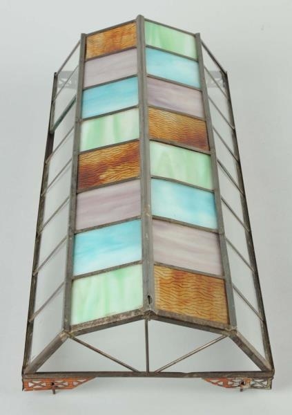 EARLY IVES 32 PANEL COLORED GLASS DOME.           