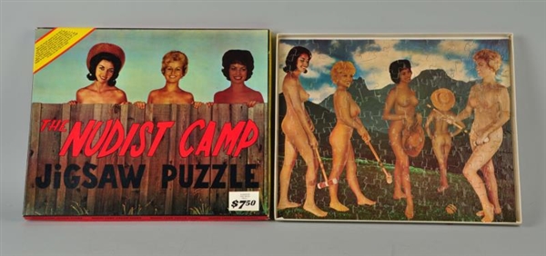 1960S NUDIST CAMP JIGSAW PUZZLE IN BOX.           