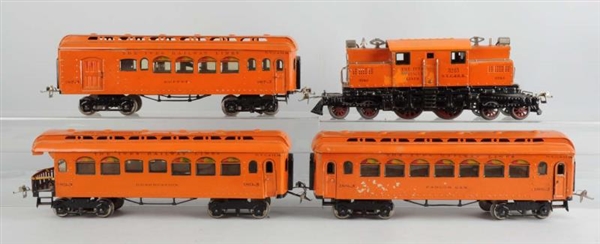LOT OF 4: IVES 3243 NYC & HR LOCO & PASSENGER CARS