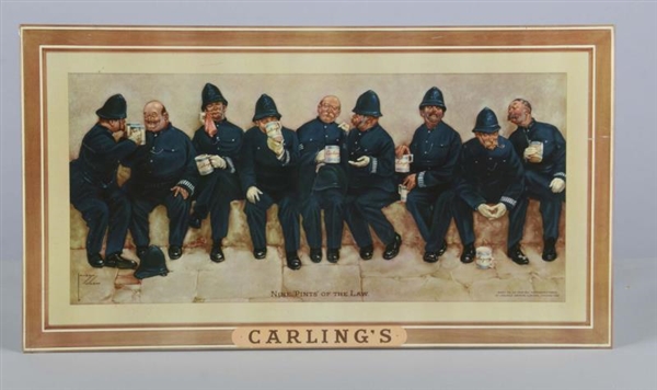 CARLINGS BREWERY LAWSON WOOD LITHO TIN SIGN      
