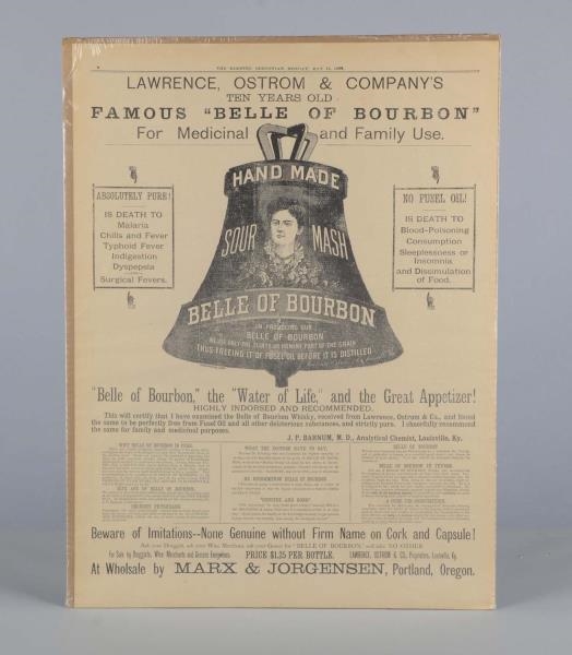 "BELLE OF BOURBON" PAPER ADVERTISEMENT            