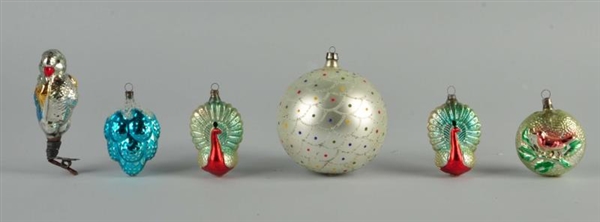 LOT OF 6: EARLY GLASS ORNAMENTS.                  